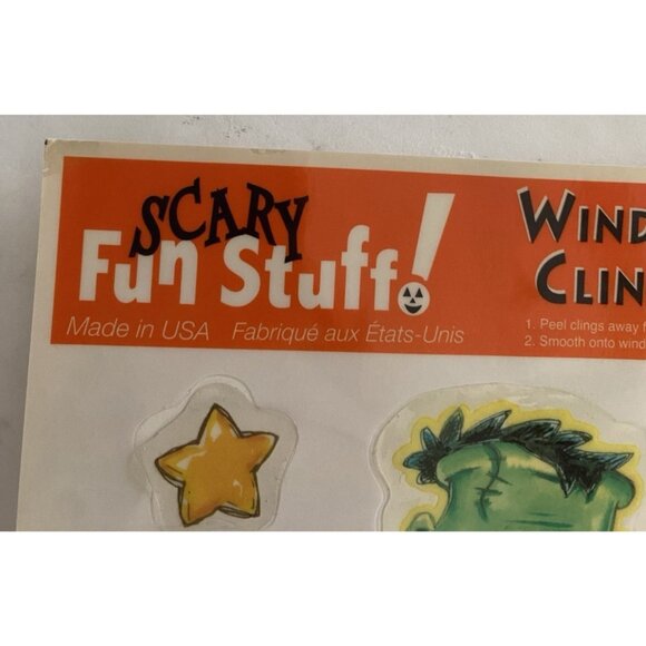 Vtg Fall Halloween Vinyl Window Clings Lot 5 Pumpkin Witch Cat Ghost Decor - Picture 16 of 16